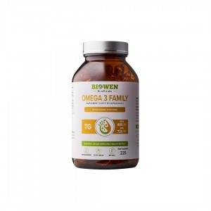 BIOWEN Omega 3 TG Family 720mg EPA, 480mg DHA – food supplement for humans – 225 capsules