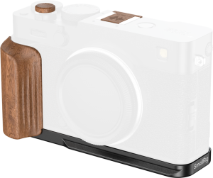 SmallRig 5985 L-Shaped Mount Plate with Wooden Handle for FUJIFILM X-E5 (Rosewood, Black)