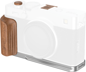 SmallRig 5984 L-Shaped Mount Plate with Wooden Handle for FUJIFILM X-E5 (Rosewood, Silver)