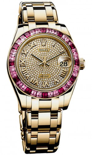 Rolex Datejust Pearlmaster 34mm Ladies Watch Model 81348-SARO