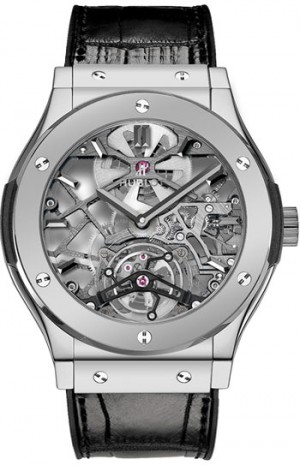 Hublot Platinum Classic Fusion Skeleton Tourbillon Mens Watch Model 505.TX.0170.LR