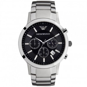 Emporio Armani Stainless Steel Chronograph Watch AR2434