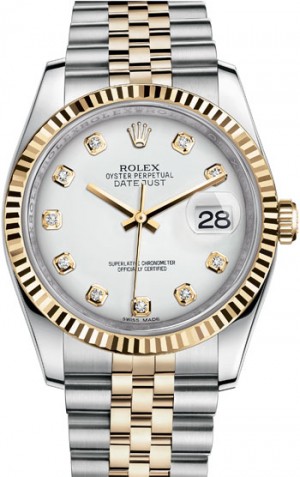 Rolex Datejust 36mm Mens Watch Model 116233-WHITEDIAM