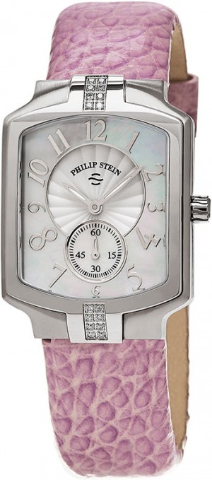 Philip Stein Philip Stein Women's 'Classic Square' Mother Of Pearl Dial Lavender Leather Strap Diamond Quartz Watch Ladies Watch Model 21SD-FMOP-CGLA