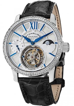 Stuhrling Diamond Imperium Tourbillon Mens Watch Model 296DS.331x2