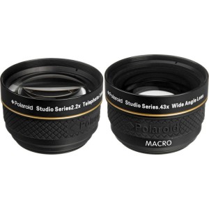 Polaroid Studio Series 37mm 2.2x Telephoto & 0.43x Wide Angle Lens Travel Kit (PLKIT37WT)