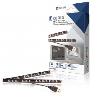 Koenig USB TV Mood Light with 2 LED Strips 50cm (KNM-ML2W)