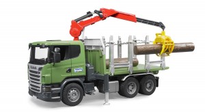 Bruder Scania R-Series Timber Truck with Loading Crane and Trunks (03524)