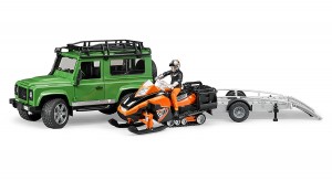 Bruder Land Rover Defender and Snowmobile Model Jeep (02594)