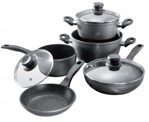 Stoneline Cookware Set of 8, with Glass Lids (6588)