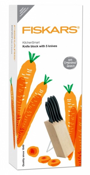 Fiskars Knife Block with 5 Knives (1023782)