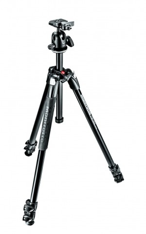 Manfrotto 290 Xtra Aluminium 3 Section Tripod Kit With Ball Head (MK290XTA3-BH)