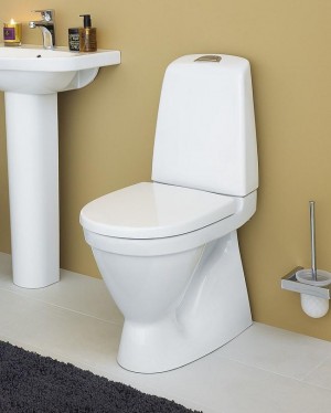 Gustavsberg Toilet Nautic 1546 - S-trap, High model, Hygienic Flush, Double flush 4/2L, Standard Seat (GB111546201215)