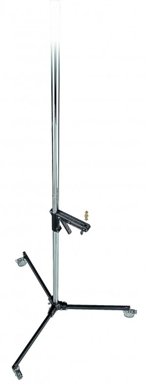 Manfrotto Chrome Column Light Stand With Locking Wheels, Removable Base (231CS)