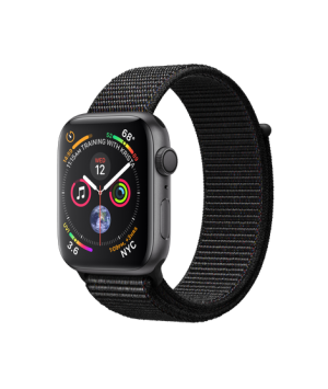 Apple Watch Series 4 44mm Space Gray Aluminum Case with Black Sport Loop MU6E2