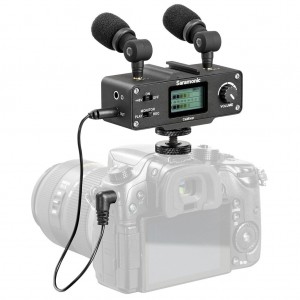 Saramonic CaMixer On-Camera Audio Adapter and Mixer with Dual Microphones