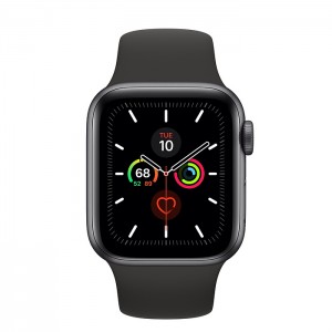Apple Watch Series 5 40mm GPS Space Gray Aluminum Case with Sport Band Black MWV82