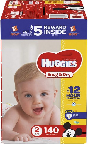 Huggies Snug & Dry Giga Jr Pack - 140 pieces, Size 2 - Disney Mickey Mouse (036000431100)