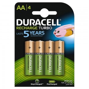 Duracell AA X4 Rechargeable Batteries (AA/HR6 2400/2500MAH B4)