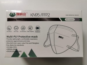 Weieshan Folding Protective Mask 5 Layers KN95 FFP2 20 pieces in a box