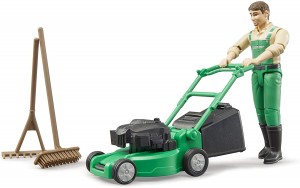 Bruder bworld gardener with lawnmower and equipment (62103)