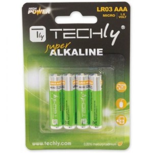 Techly Alkaline batteries LR03 AAA 4pcs, (IBT-LR03T4B)