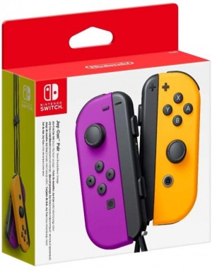 Nintendo Switch Joy-Con Controller Strap Pair - Neon Purple and Neon Orange