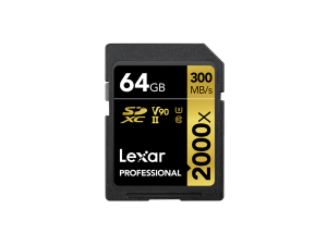 Lexar Professional 2000x SDXC UHS-II 64GB 300MB/s read 260MB/s write (LSD2000064G-BNNNG)