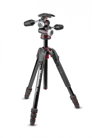 Manfrotto 190go! MS Aluminum Tripod Kit 4-Section with XPRO 3-way Head (MK190GOA4-3WX)