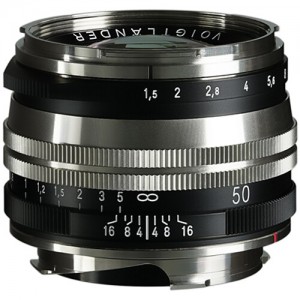 Voigtlander Nokton 50mm f/1.5 Aspherical II MC Leica M-Mount Nickel
