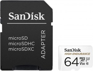 SanDisk High Endurance MicroSDXC 64GB + Adapter 100MB/s (SDSQQNR-064G-GN6IA)