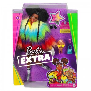 Mattel Barbie Extra Doll in Rainbow Coat with Pet (GRN27/GVR04)