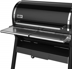 Weber Stainless Steel Folding Front Shelf Built for SmokeFire EX6 Wood Pellet Barbecue