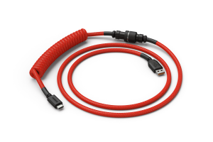 Glorious PC Gaming Race Coiled Cable USB-C to USB-A Red (GLO-CBL-COIL-RED)