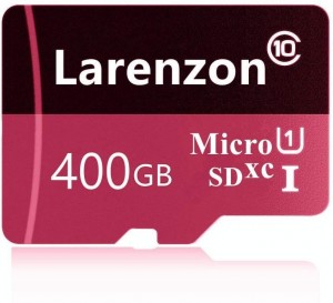 Larenzon Micro SD Card 400GB, microSDXC 400GB Class 10 Memory Card + SD Adapter