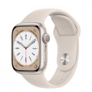 Apple Watch Series 8 GPS 41mm Starlight Aluminium Case with Starlight Sport Band - Regular MNP63EL/A