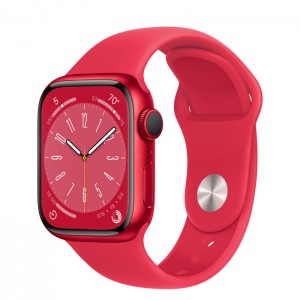 Apple Watch Series 8 GPS + Cellular 41mm (PRODUCT)RED Aluminium Case with (PRODUCT)RED Sport Band - Regular MNJ23EL/A