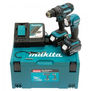 Makita DHP482 + DML815 + 2x 3.0Ah Battery + DC18RC Battery Charger
