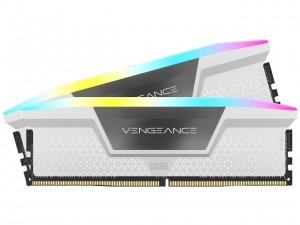 Corsair VENGEANCE RGB 32GB (2x16GB) DDR5 DRAM 5200MHz CL40 Memory Kit - White (CMH32GX5M2B5200C40W)