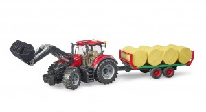 Bruder Case IH Optum 300CVX + bale transport trailer (03198)