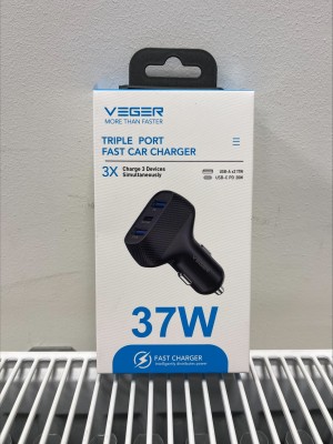 VEGER 37W CC271-2A1C Triple Port Fast Car Charger