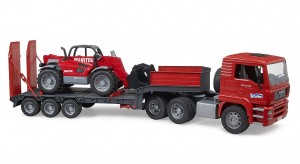 Bruder MAN TGA Low loader truck with Manitou Telescopic loader MLT 633 (02774)