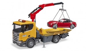 Bruder Scania Super 560R Tow truck with Light & Sound Module and Bruder Roadster (03552)