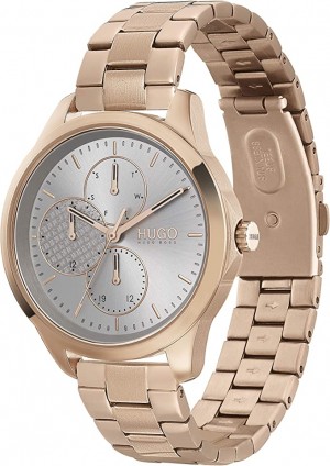 Hugo BOSS Multi Dial Quartz Watch for Women with Rose Gold-Coloured Stainless Steel Bracelet - 1540049, gray, Bracelet