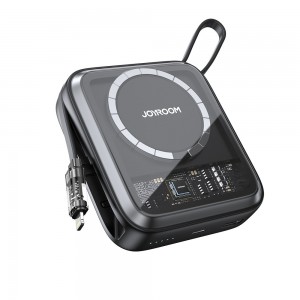 Joyroom induction power bank 10000mAh Icy Series 22.5W with built-in Lightning cable black (JR-L007)