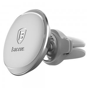 Baseus Magnetic Air Vent car mount holder with cable clip silver (SUGX-A0S)