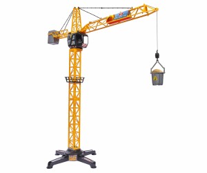 Dickie Toys Giant Crane Electric Toy Crane, Remote Controlled for Children Aged 3 and Above 100 cm High with Load Hook, Winch, Bucket and Shovel (201139013)