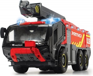 Dickie Toys RC Airport Fire Engine with 4-Channel Remote Control, Panther 6 x 6, Rosenbauer, Remote Controlled Fire Engine, Extendable Arm, Light & Sound, Water Spray Function, 56 cm Large, Red (203719020)