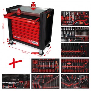 KSTools Performanceplius tool trolley KS Tools P25 with 564 tools and 8 drawers
