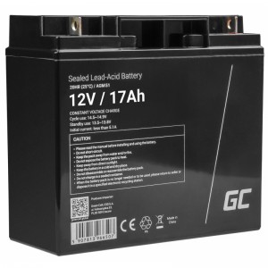 Green Cell AGM VRLA 12V 17Ah maintenance-free battery for mower, scooter, boat, wheelchair (AGM51)